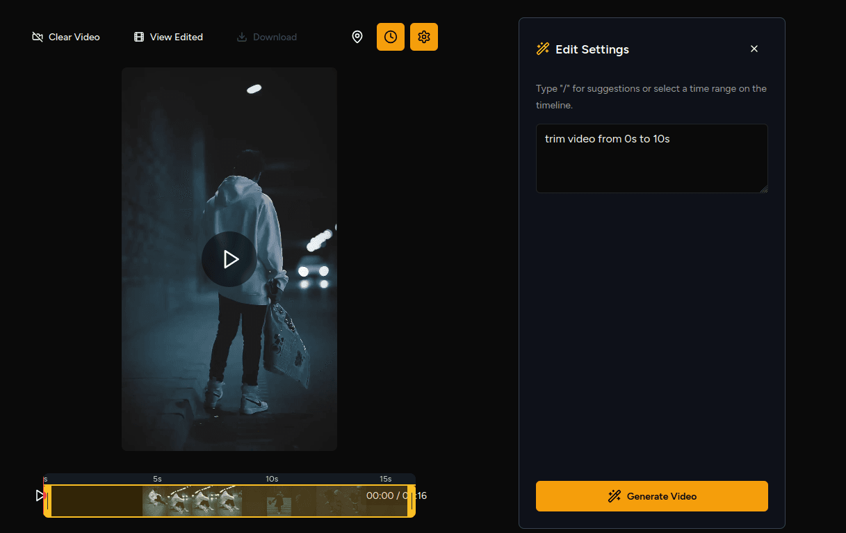 KinePrompt Video Editor Interface
